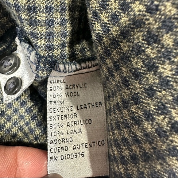 Vintage Firethorn Silver Wool Blend With Leather Trim Blue Button Down size XL - Picture 3 of 4